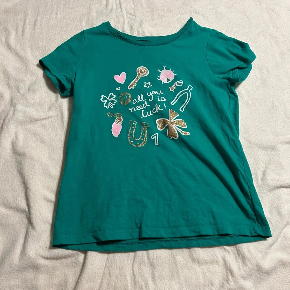 Carter's Green Kids Tee with Lucky Motifs‎